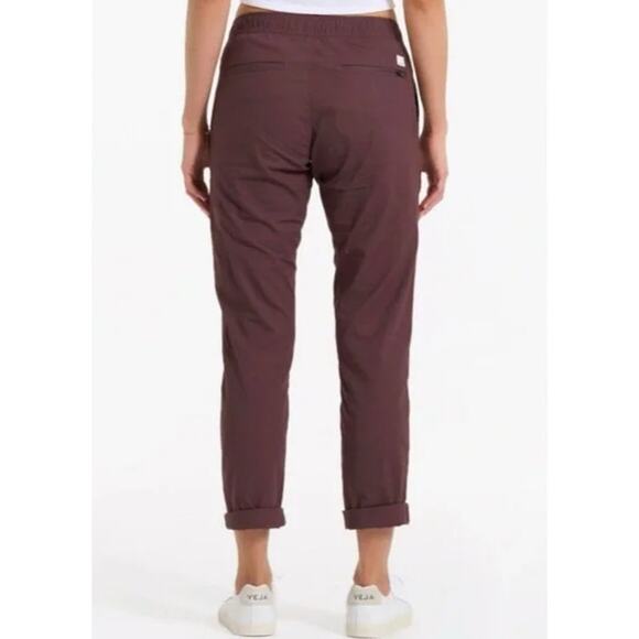 VUORI Ripstop Pant Chestnut Mid Rise Drawstring Tapered Leg Women's XS - Picture 3 of 10